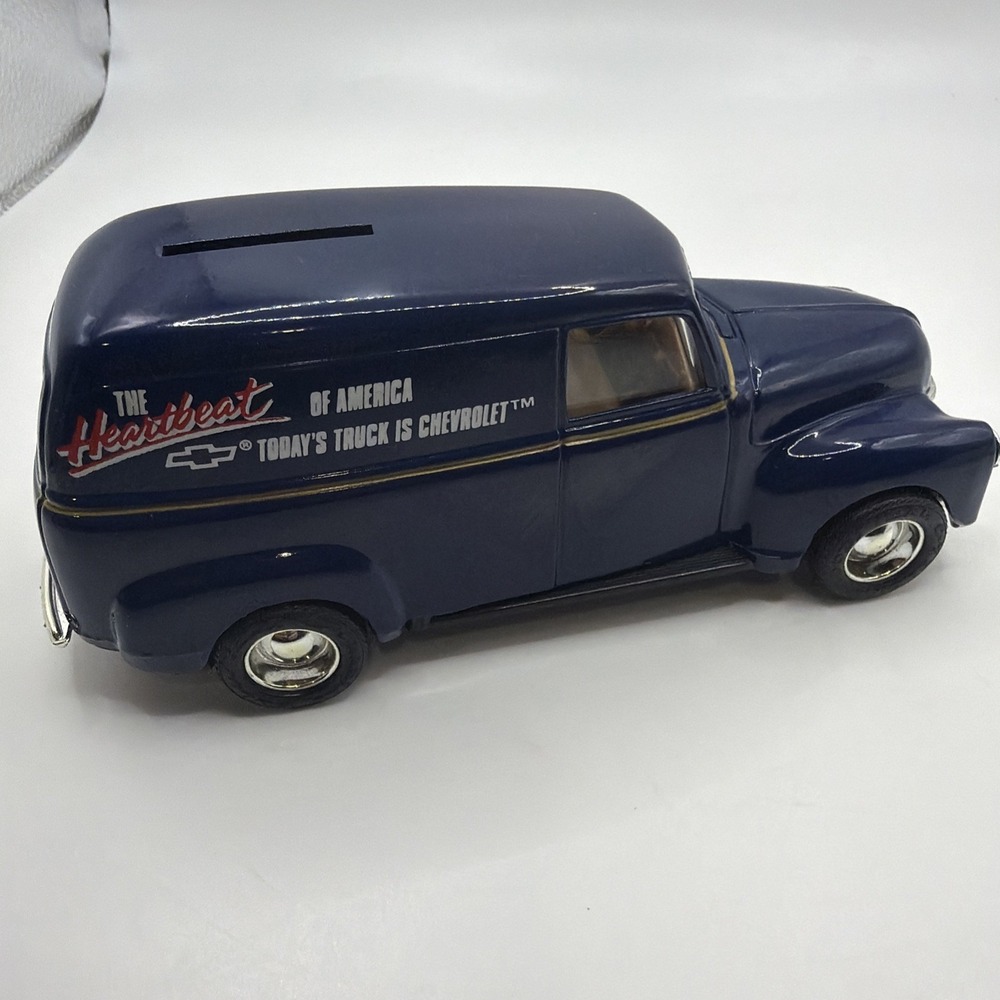 VINTAGE‎ ERTL Chevrolet 1950 Panel Truck Bank Heartbeat of America Black 1:25